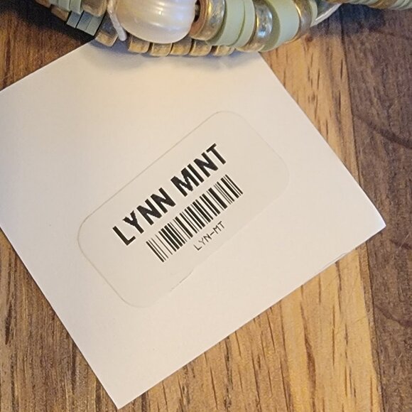 Meghan Browne Style Lynn Mint 5 Strand Mixed Texture Boho Bracelets - Picture 10 of 14